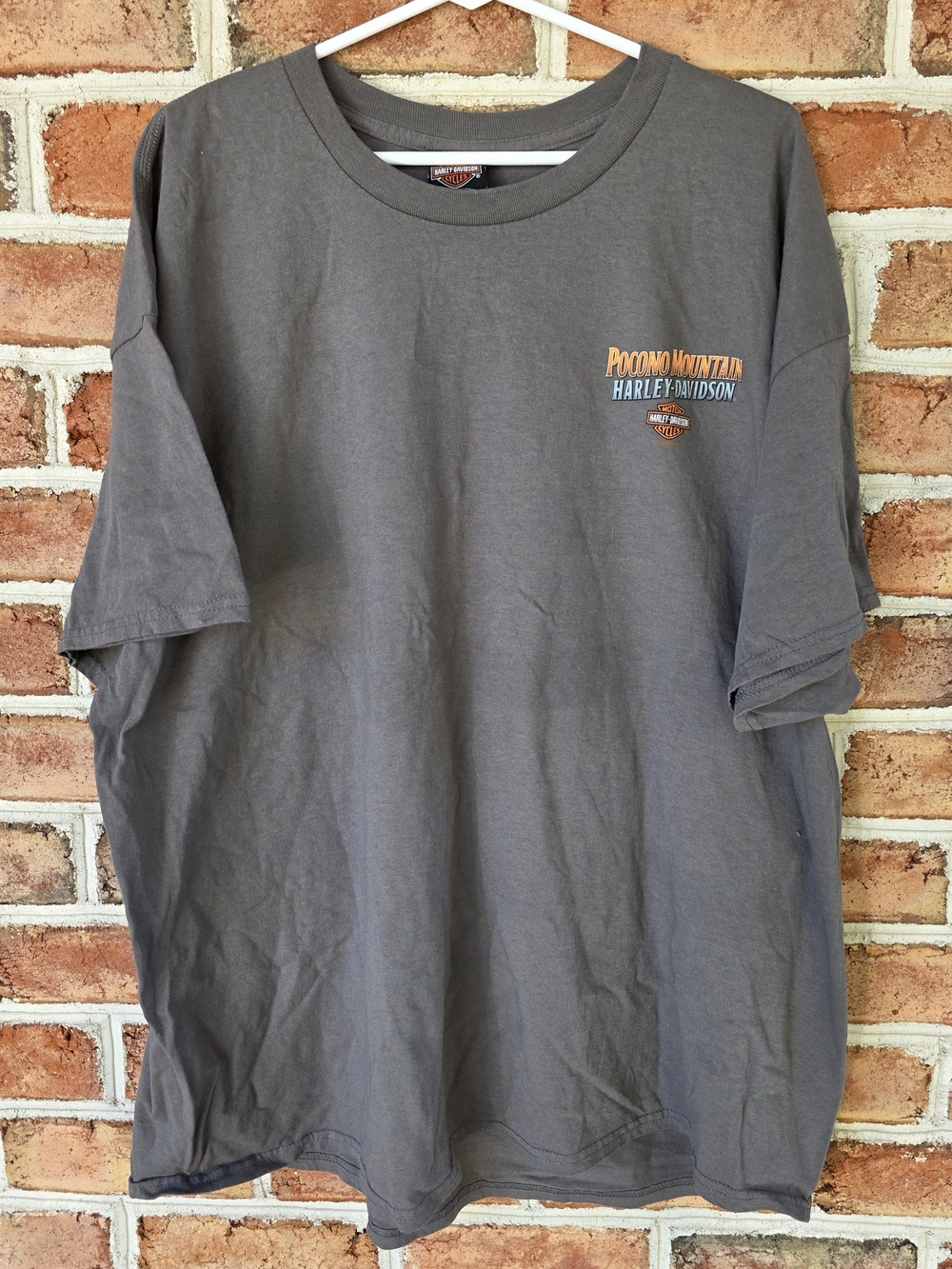 Harley-Davidson Gray Short Sleeve Tee with Orange Logo